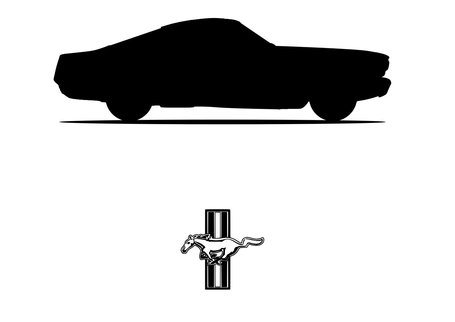 Ford Mustang 60s Car Silhouette Vector - .SVG, .PDF, .Png.