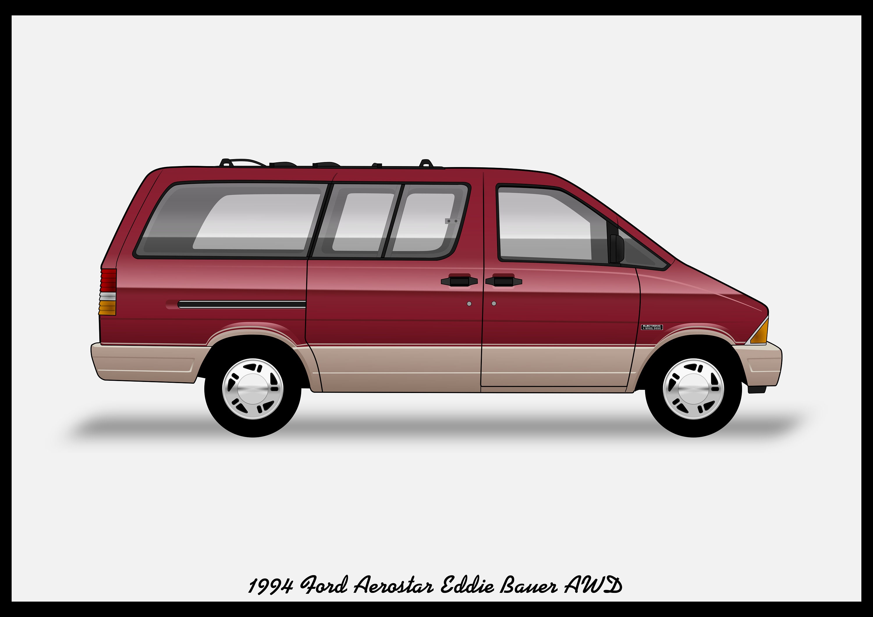 FORD AEROSTAR - Colour Vector File Download - .PDF, .svg, .png - Etsy