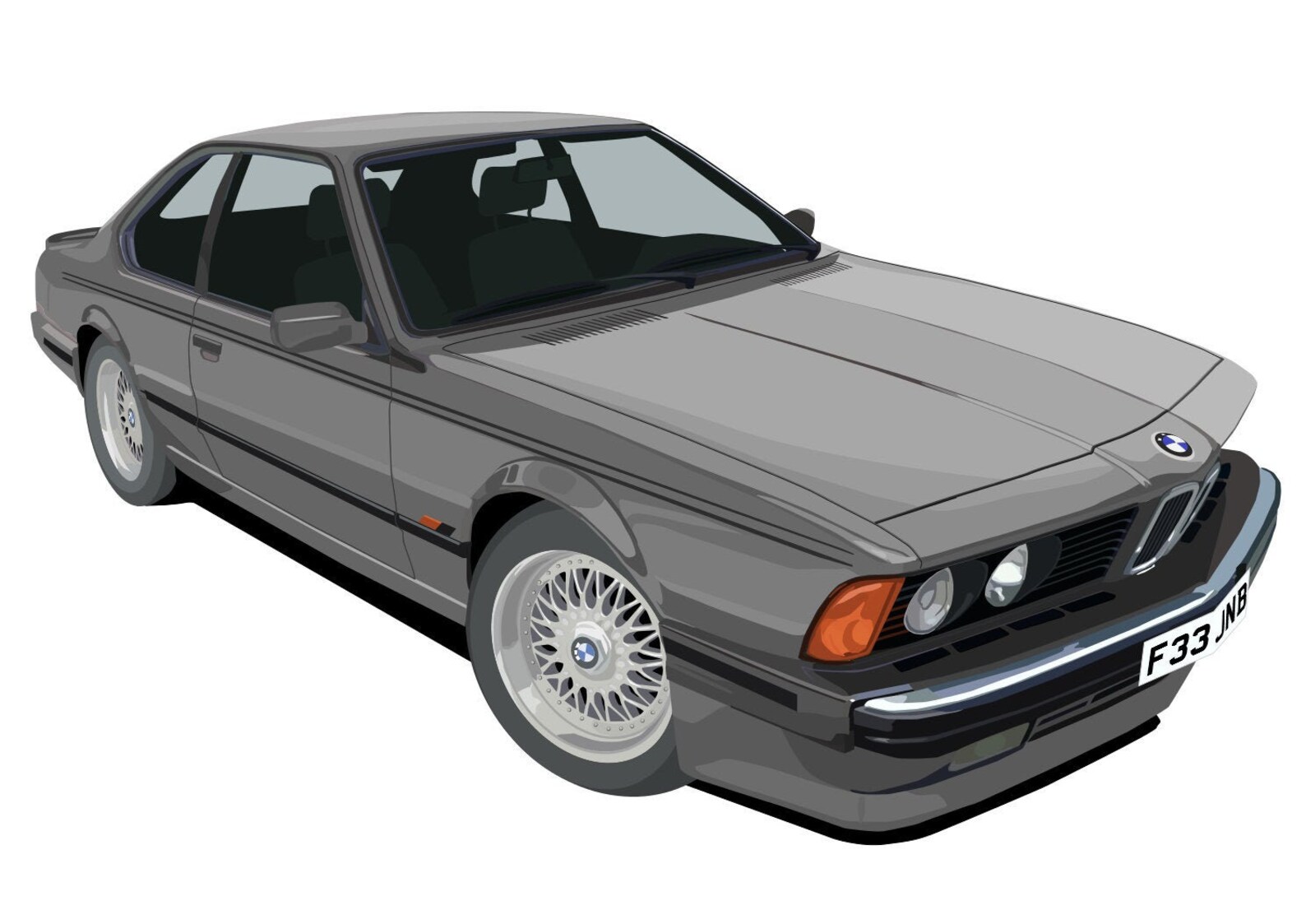 POSTER -BMW E24 6-series - Vector Art - Highly Detailed - Etsy UK