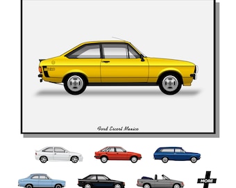 Poster – Ford Escort – Verschiedene Modelle