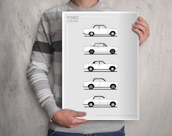 POSTER - FORD CORTINA Evolution - Monotone