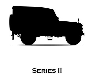 Land Rover Series 2 Hardtop Car Silhouette Vector - .SVG, .PDF, .Png