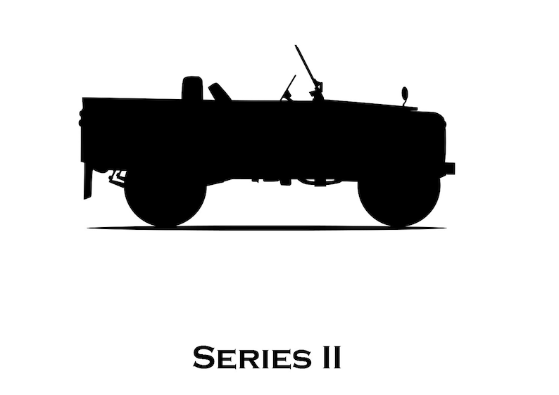 Download Land Rover Series 2 Car Silhouette Vector .SVG .PDF .Png | Etsy