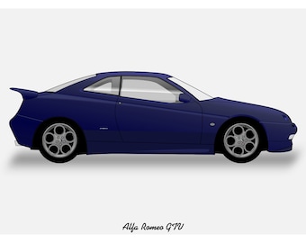 PLAKAT - Alfa Romeo GTV Grafika wektorowa