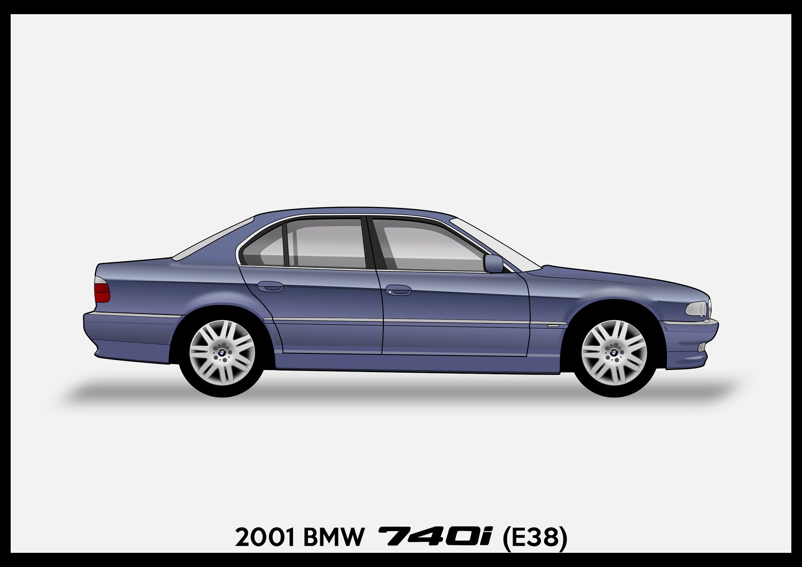 POSTER BMW E38 7 Series Vector Art - Etsy New Zealand