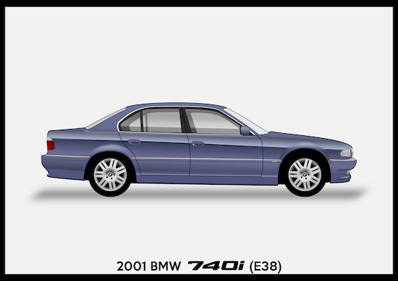 POSTER BMW E38 7 Series Vector Art -  Finland