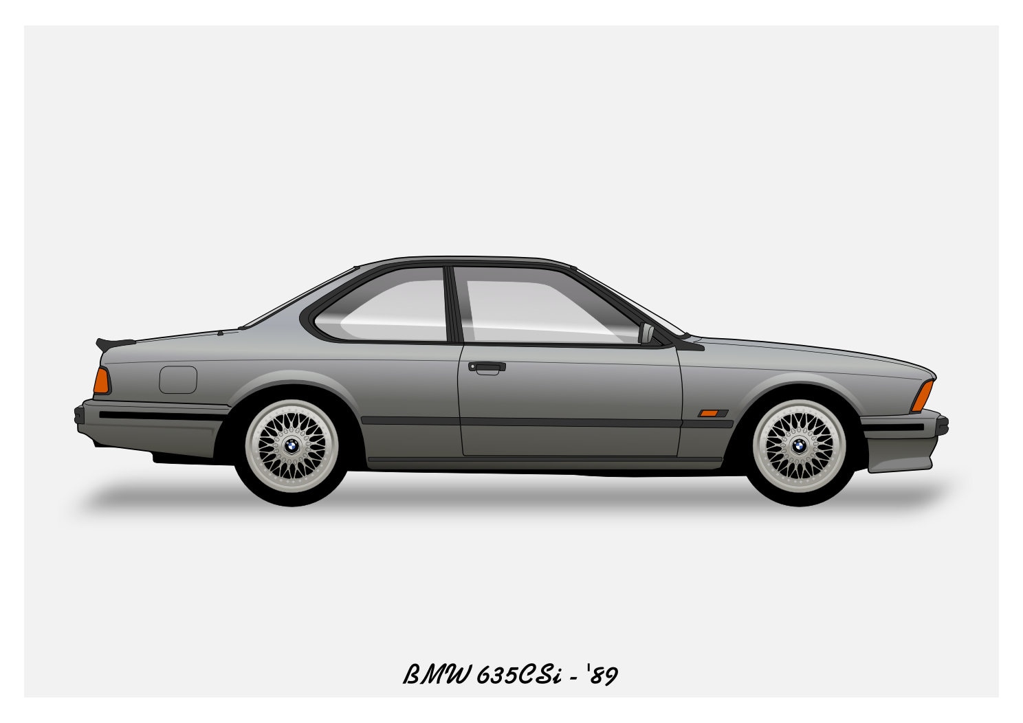 POSTER BMW E24 Nogaro Silver Vector Art Australia