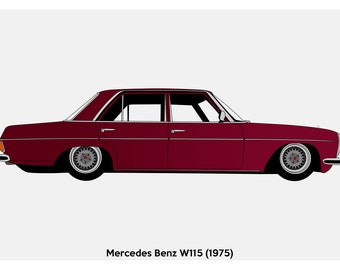 POSTER - Mercedes W115 Lowrider Vector Art