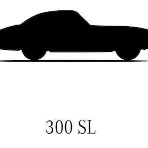 Mercedes W198 300SL Gullwing Car Silhouette Vector - .SVG, .PDF, .Png
