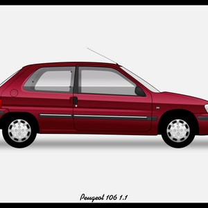 PEUGEOT 106 - Colour Vector File Download - .PDF, .Svg, .Png