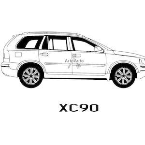 Volvo XC90 Outline Vector - .SVG, .PDF, .Png
