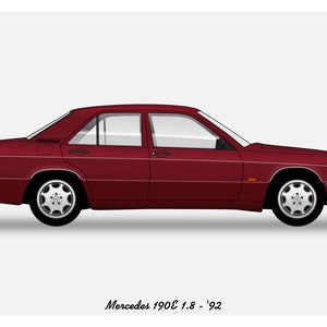 POSTER - Mercedes 190E 1.8 Vector Art W201