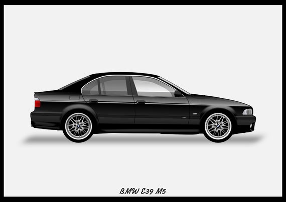 BMW E39 Série 5 M5 Téléchargement de fichier vectoriel couleur .PDF, .Svg,  .Png -  France