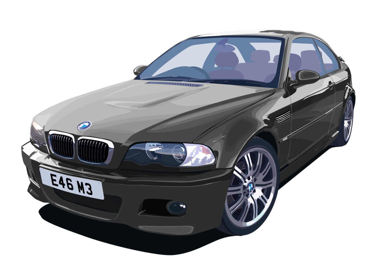POSTER -BMW E46 M3 - Vector Art - Highly Detailed - Etsy