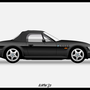 POSTER - BMW Z3 Black Vector Art