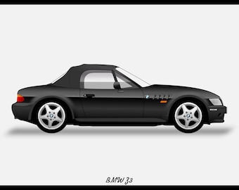 CARTEL - BMW Z3 Black Vector Art