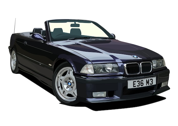 Poster Bmw E36 M3 Vector Art Highly Detailed Etsy