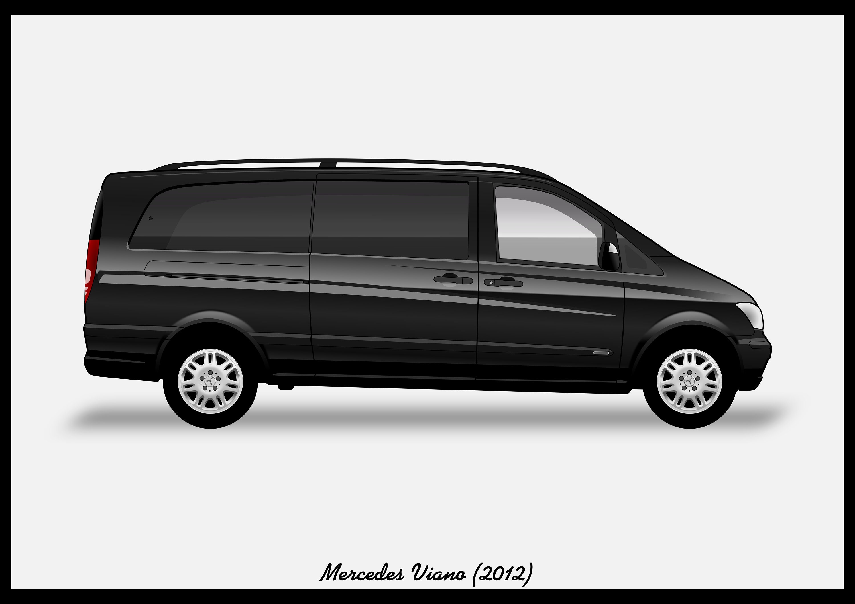 Mercedes-Benz Viano Vito W639 vector drawing