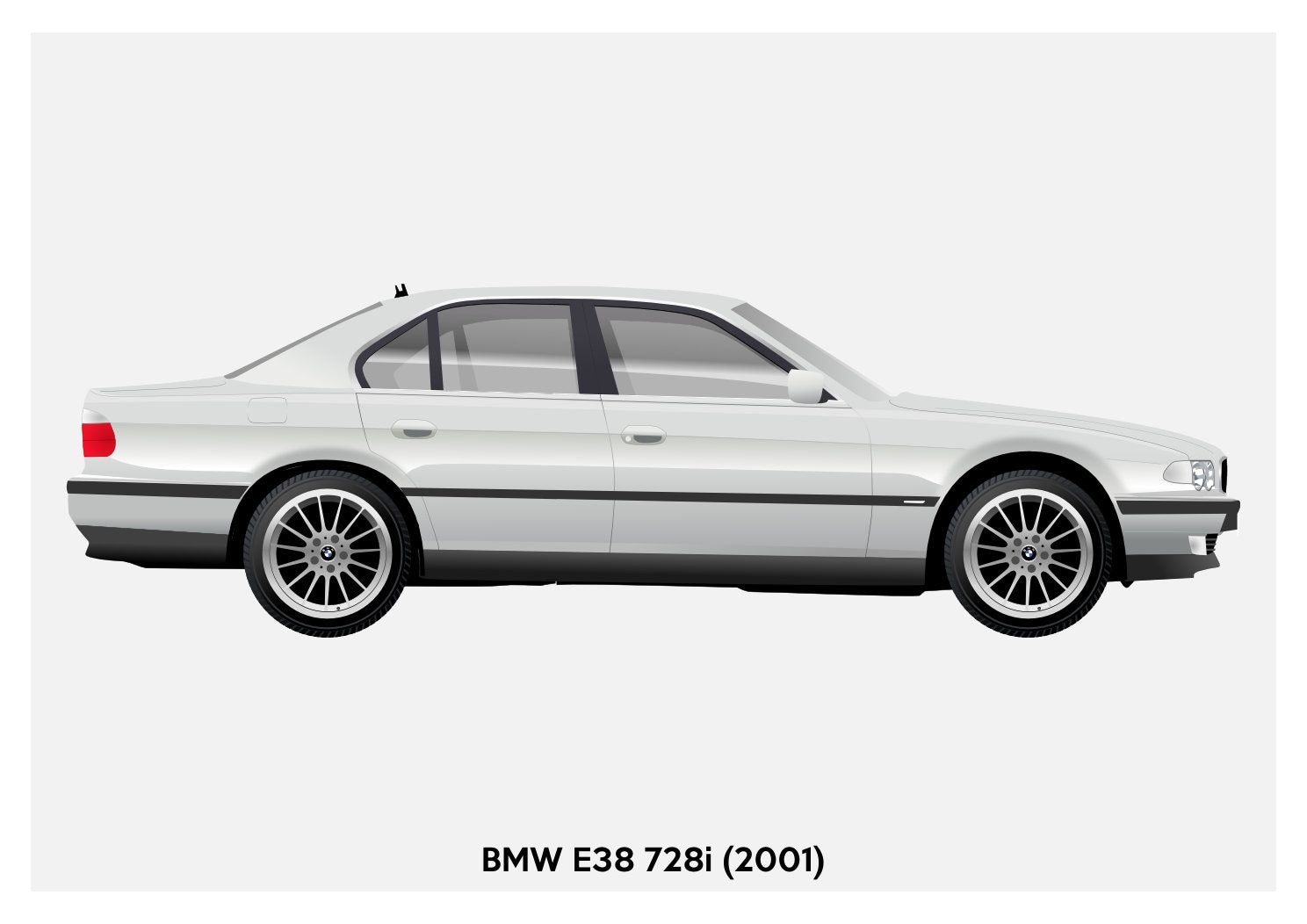 BMW E38 7 Series Colour Vector File Download .PDF, .svg, .png 