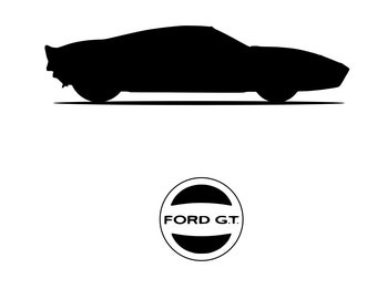 Ford GT40 Car Silhouette Vector - .SVG, .PDF, .Png