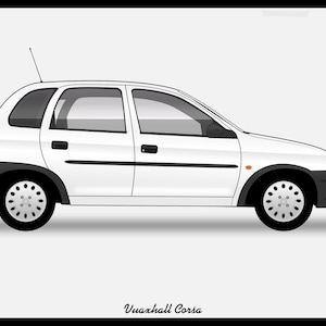 VAUXHALL CORSA B - Colour Vector File Download - .PDF, .Svg, .Png