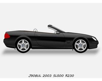 POSTER - Mercedes SL500 R230 Vector Art