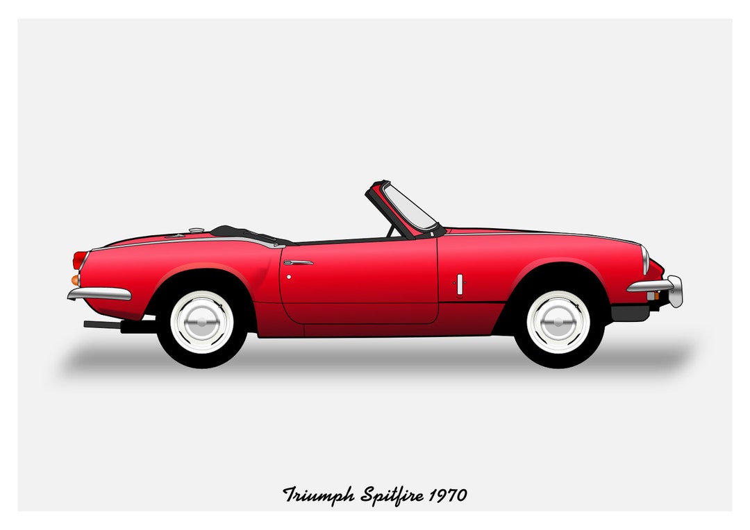TRIUMPH SPITFIRE - Colour Vector File Download - .PDF, .svg, .png - Etsy