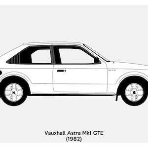 VAUXHALL ASTRA Mk1 Gte - Colour Vector File Download - .PDF, .Svg, .Png