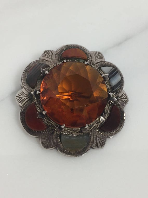 Multi-Gem Brooch