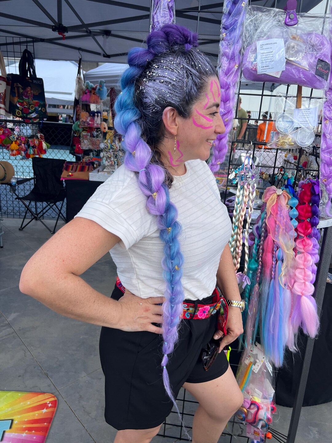 Rumi Purple Braid Kit: Cosplay Hair Extension, Gold Accents - Etsy