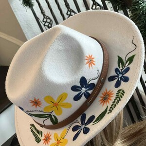 Boho Hand Painted Felt Hat - Etsy display picture 1