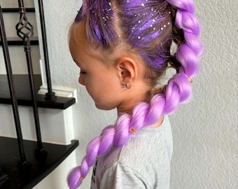 Rumi Lila Flechtset: Cosplay-Haarverlängerung mit goldenen Akzenten