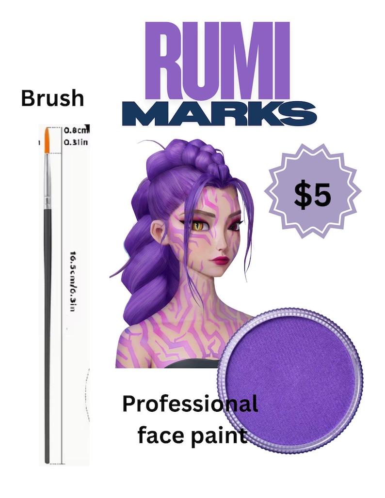 Rumi Purple Braid Kit: Cosplay Hair Extension, Gold Accents - Etsy