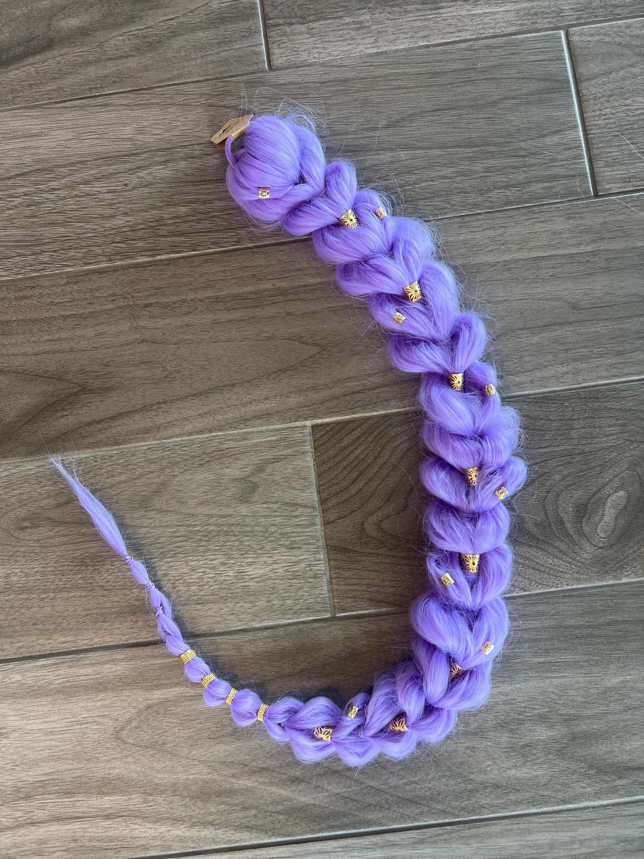 Rumi Purple Braid Kit: Cosplay Hair Extension, Gold Accents - Etsy