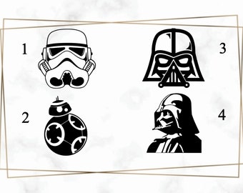 Stormtrooper Sticker; BB8 Sticker; Dart Vader Sticker