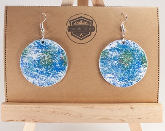Earth Earrings | Planetary | Planet Jewelry | Natural Gifts | Gifts for Her | Mother Earth | Recycled | Made in the USA | Planet Earth