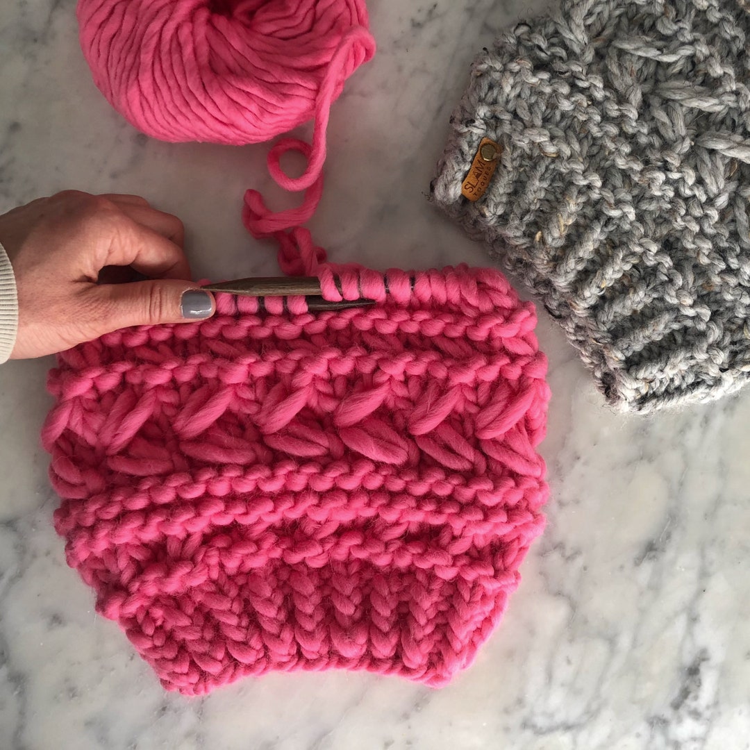 Hat Knitting Pattern, Beanie Knit Pattern, Super Bulky Knit Pattern ...