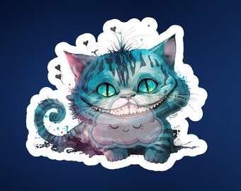 Cheshire Cat Stickers, Holographic Stickers, Glossy Sticker Set Cheshire Cat