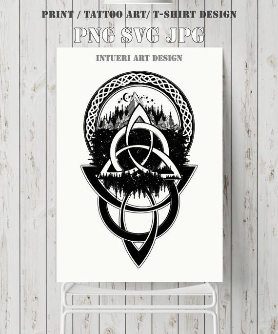 Węzeł Celtycki Tatuaż Węzeł Celtycki Tatuaż Svg Góry Las Etsy