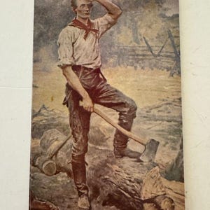 Vintage Abraham Lincoln Colorized Postcard "The Rail Splitter" Boyd Mason NOS