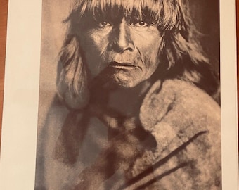 Edward Curtis A Hopi Man 16 x 12 Sepia Print Native American EUC