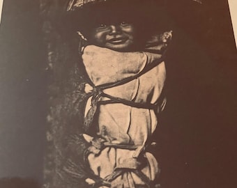 Edward S. Curtis An Apache Baby 16 x 9 Sepia Print Native American  EUC