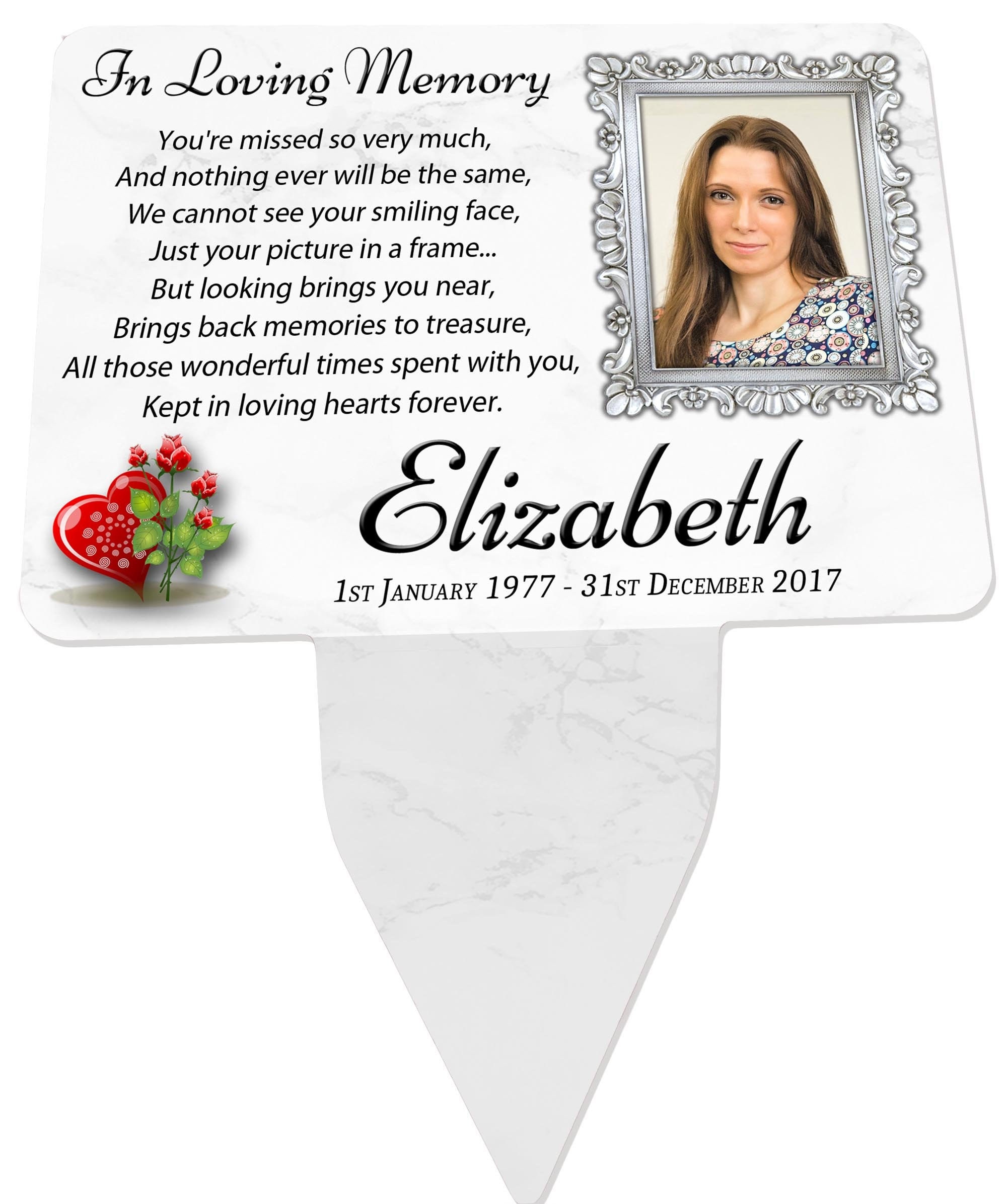 Your Photo Personalised Memorial Plaque & Stake - Spike, family garde…