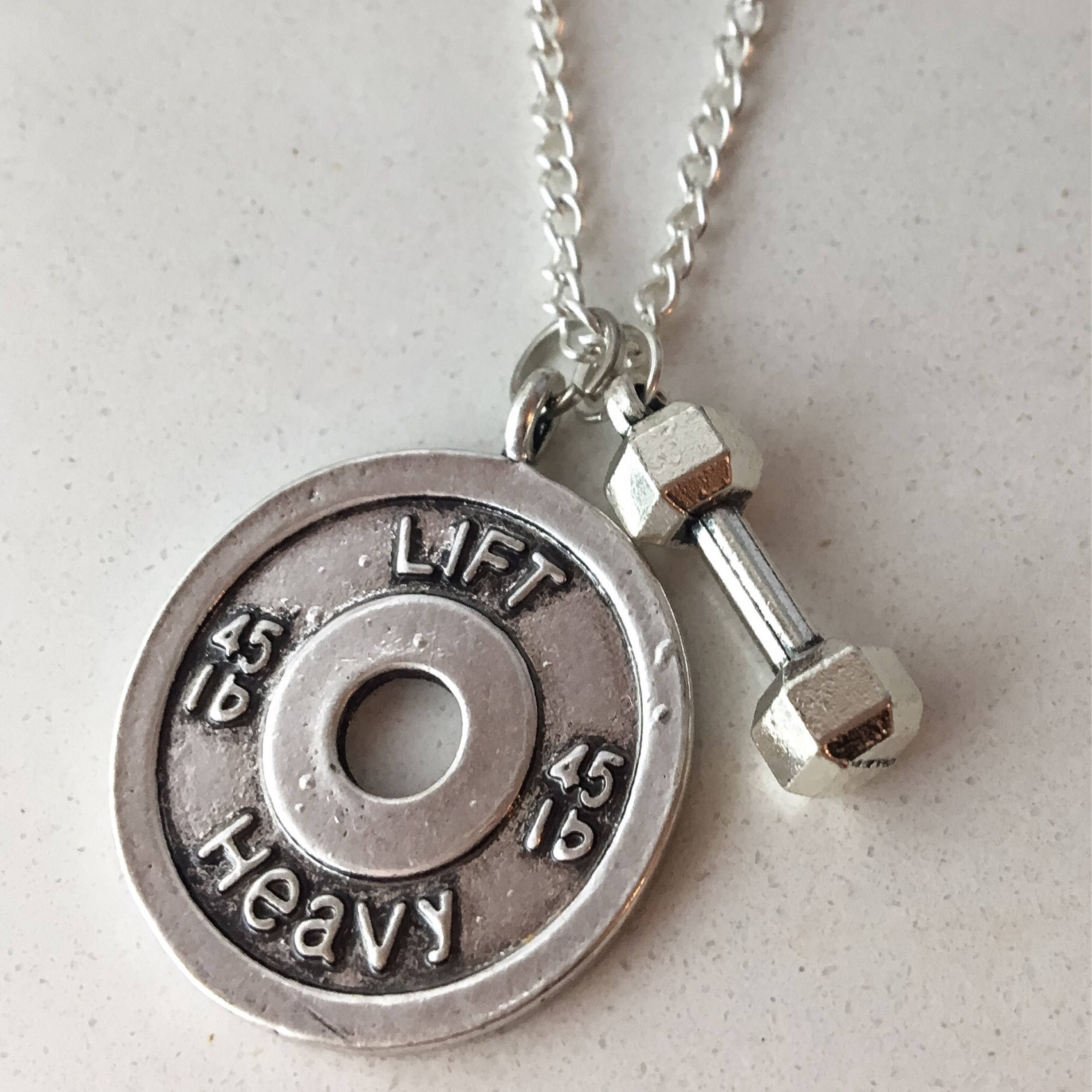 Fitness Necklace Weightlifting Gifts Fitness Jewelry Etsy