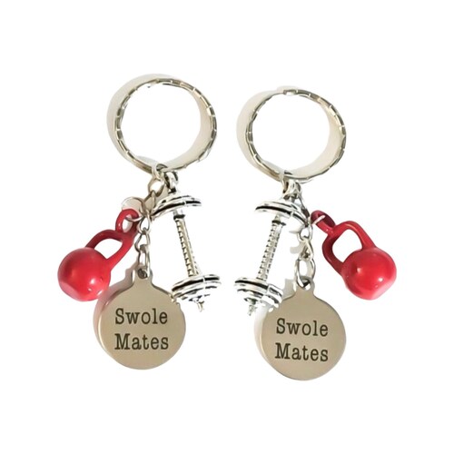 Swole Mates Gift Fitness Keychain Set for 2 Matching Etsy