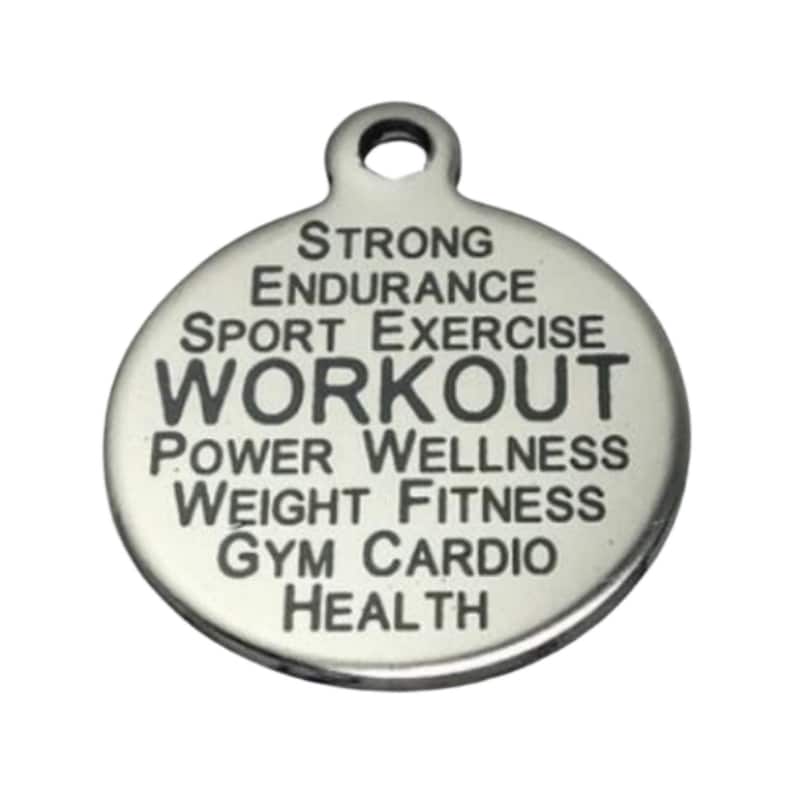 Fitness Charms, Motivational Quote Jewelry, Gym Jewelry, Crossfit Gifs for Her, Burpees, Workout, Bodybuilding, I am stronger than my excuse image 5