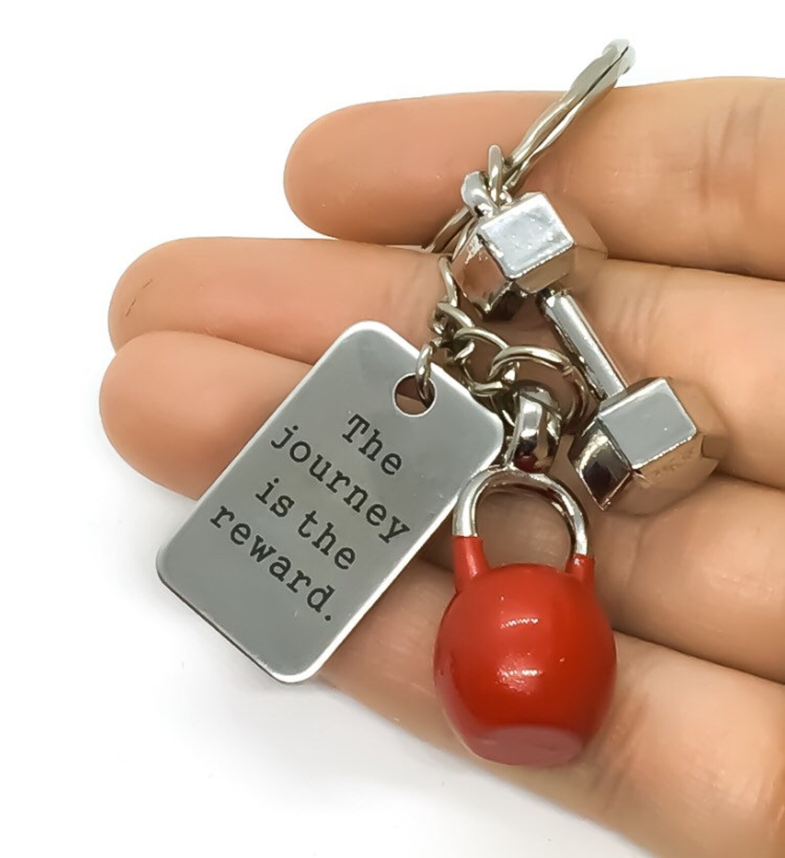 Journey is the Reward Weight Loss Keychain Kettlebell Charm Etsy