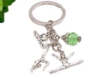 Gymnastics Keychain, Cute Gift for Gymnast, Splits Charm, Stretching Keyring, Acrobat Charm, Gift for Daughter, Unique Keychain for Her