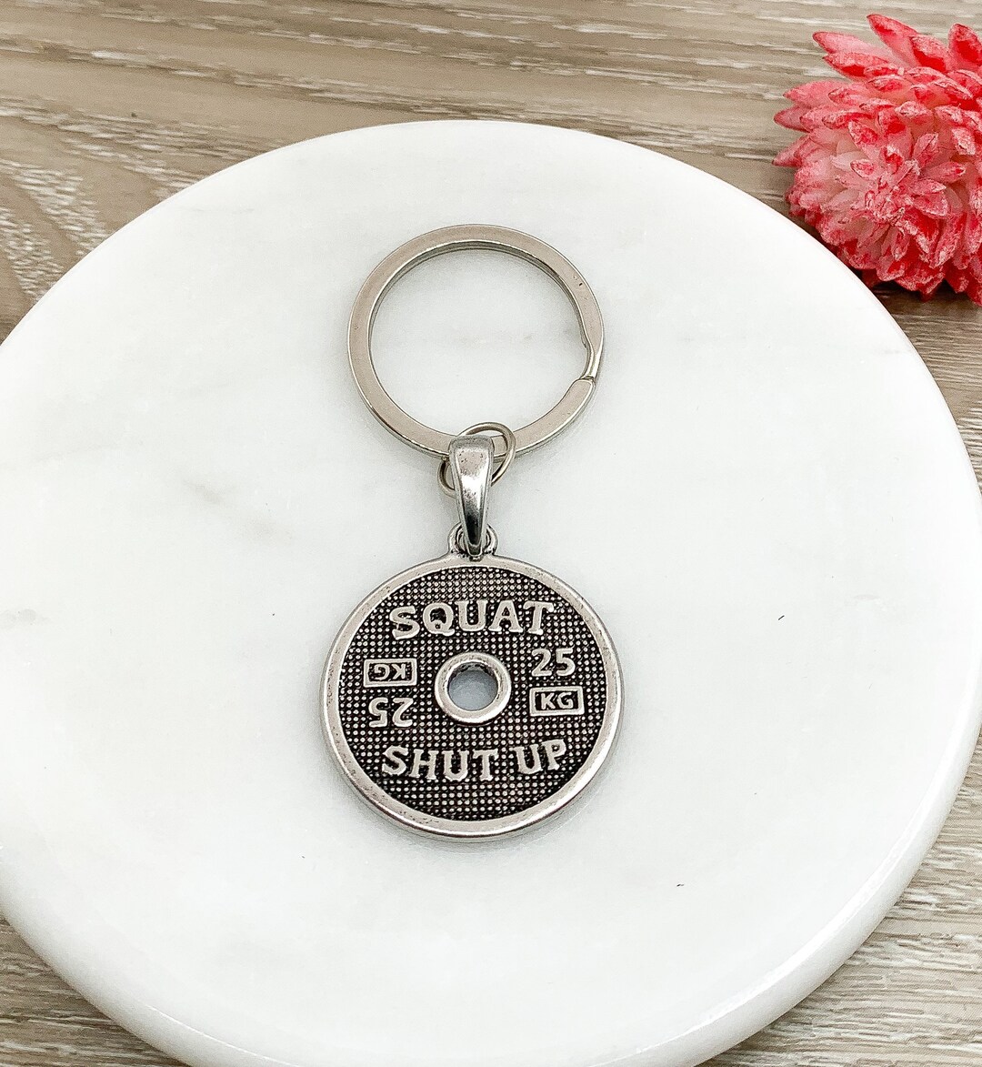 Bodybuilding Keychain 25kg Weight Plate Charm Weightlifting Etsy