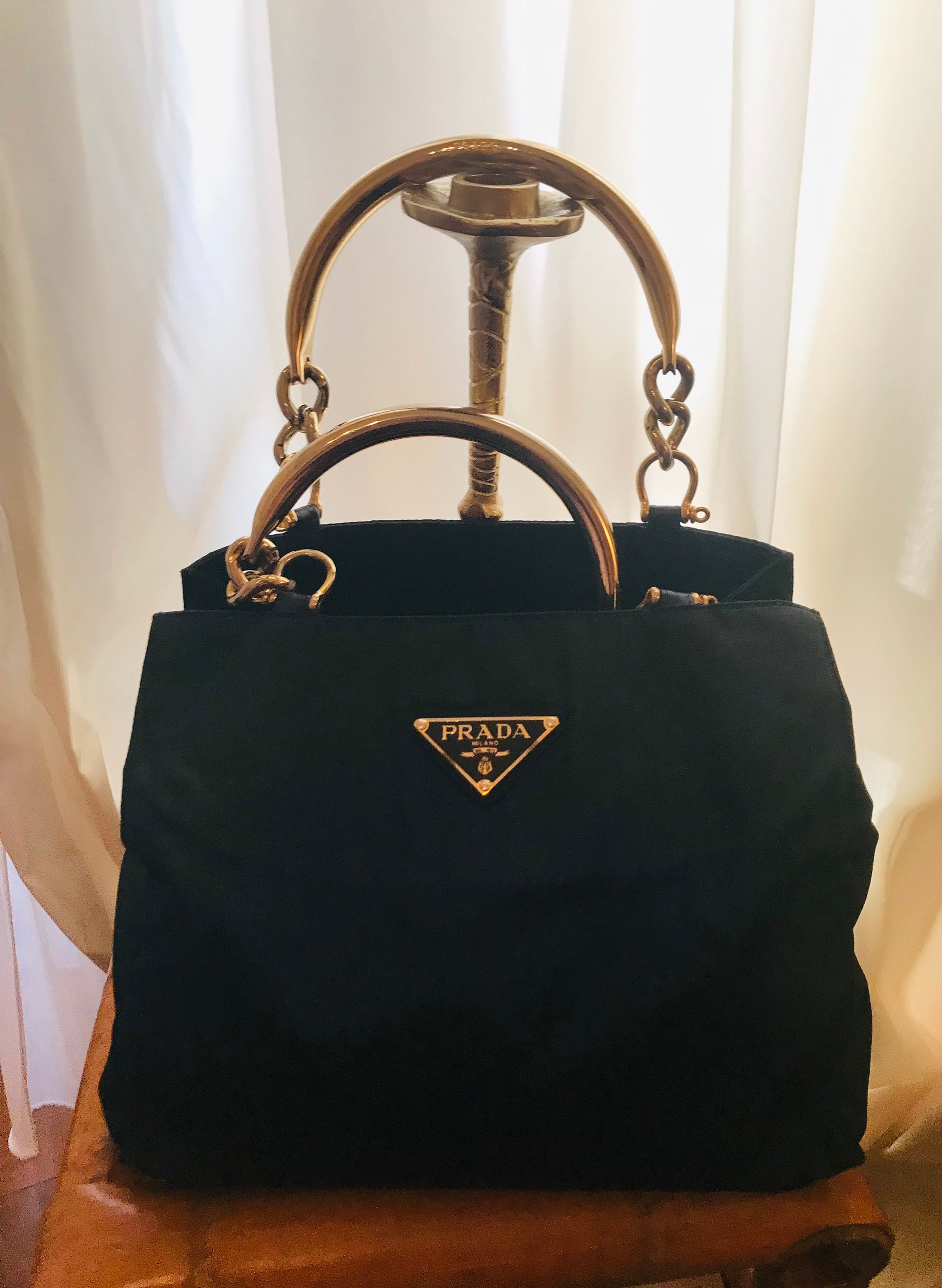 PRADA tote bag with metal handles - Vintage by Ebba AB